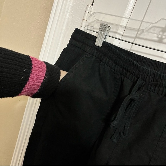 J. Crew 2023 Seaside Pants Linen Blend Black Large Petite LP V2 - Picture 3 of 10